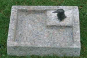 Kamenné napájadlo s bronzovým vtáčikom / Vogelbad mit Bronze Vogel